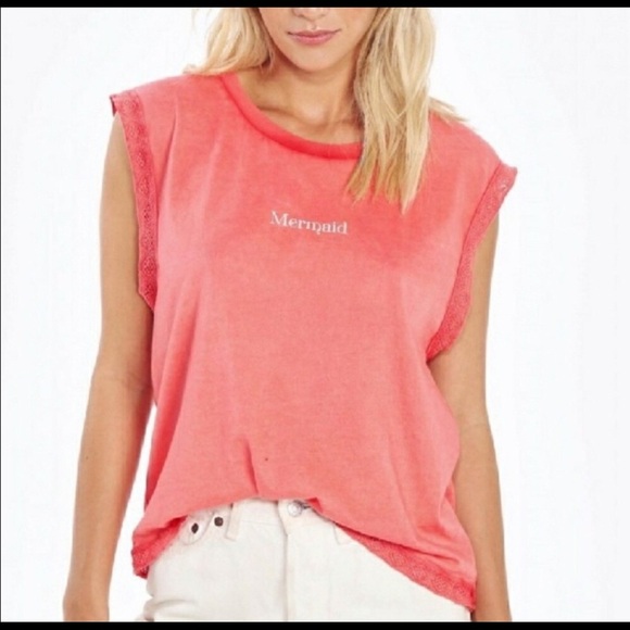 Wildfox Mermaid lace trim tank top - Picture 1 of 6